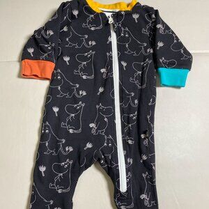 Reima reversibale Footie Zip Up Romper Hippo Novelty Unisex Sleepwear 3-6 Months